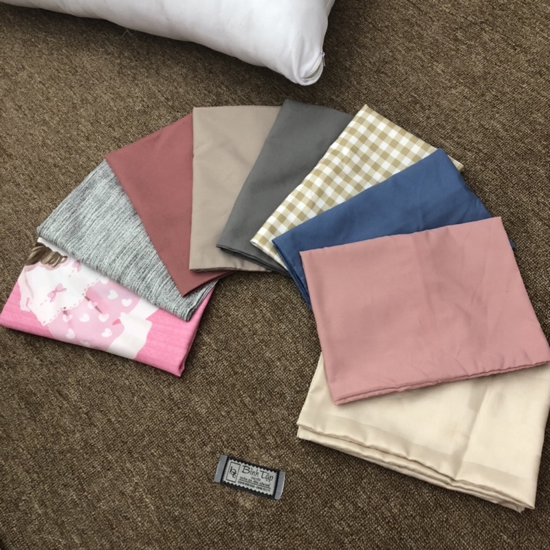 Vỏ Gối Cotton Tici Mẫu Đơn Giản Basic Có Khoá Kéo Size 30x50 , 35x50