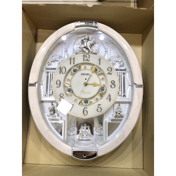 Đồng hồ treo tường Nhật SEIKO - RE576A | 18 Bản nhạc điểm giờ | vòng quay pha lê