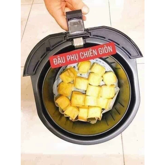 Gói 100 Tờ Giấy Nến Đục Lỗ Tròn Dùng Cho Nồi Chiên Không Dầu, Lót Xửng Hấp, Thấm Dầu Ăn Size 23cm