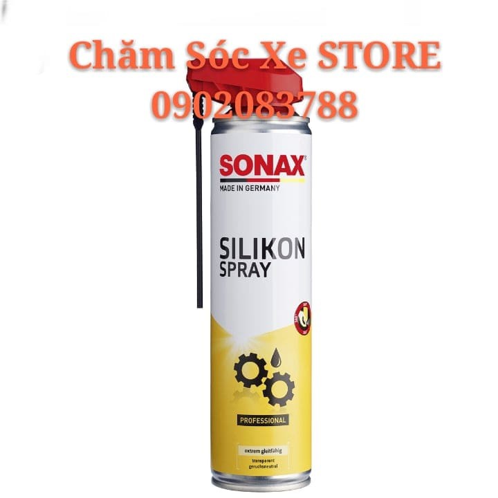 Chai Xịt Silicon Bôi Trơn Bảo Dưỡng Cao Su, Nhựa- Sonax Silicone Spray - Sonax 348300
