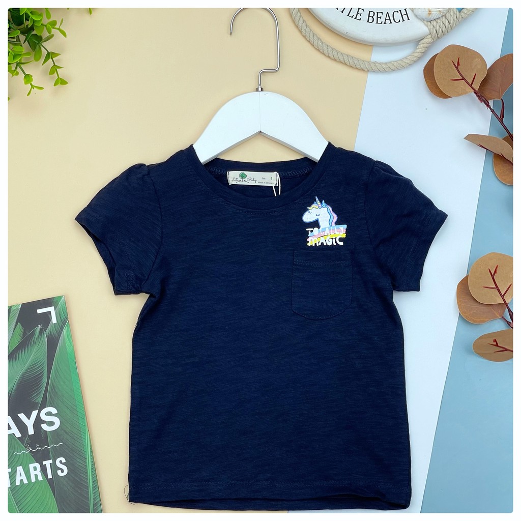 Áo cotton sược côc tay túi ngực bé gái size 1-5, cho bạn từ 10-17kg. Chất cotton sược mặc siêu mát, kiểu dáng đẹp. Lô 2