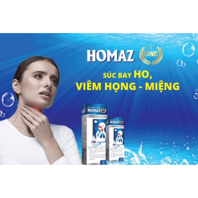 Nước súc họng miệng HOMAZ Chai 250ml xử lý đau xử lý viêm lợi, lành thương viêm loét nhiệt miệng