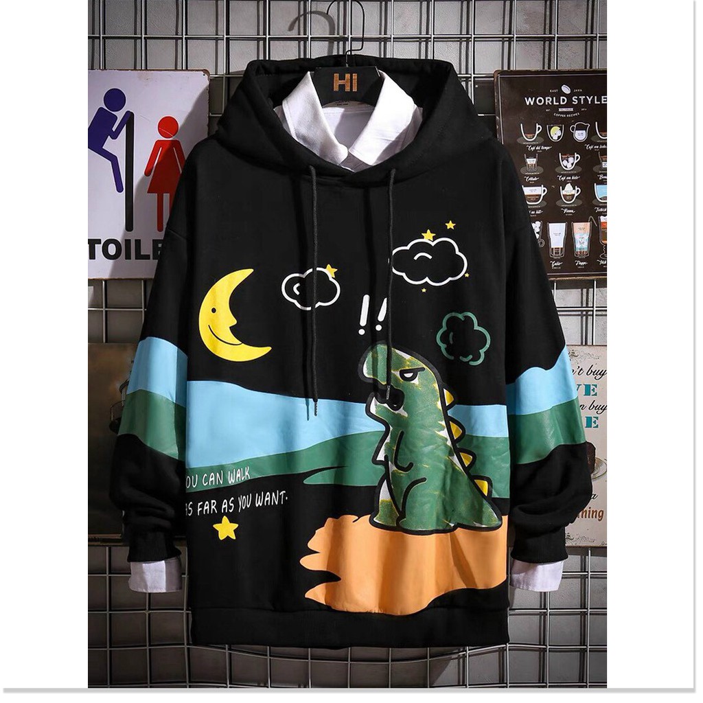 ÁO KHOÁC NỈ HODDIES KHỦNG LONG PHONG CÁCH THỜI TRANG HOT 4 MÙA 2021 KHANH AN FASHION