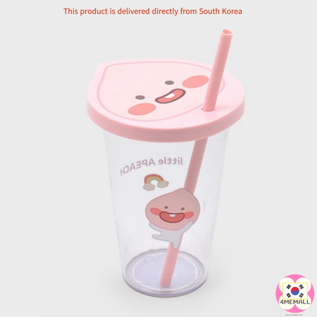 DAISO Bình nước có ống hút hình hoạt hình Kakao đáng yêu dung tích 400ml