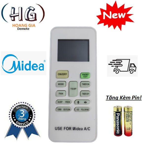 REMOTE MÁY LẠNH , ĐIỀU KHIỂN ĐIỀU HÒA MIDEA ( HÀNG TỐT 100%)