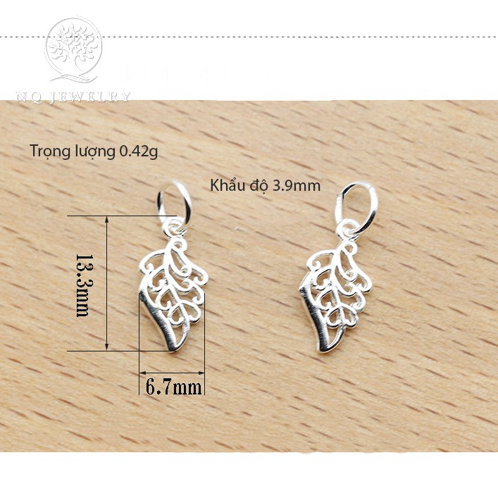 Charm bạc hình chiếc lá treo - NQ Jewelry