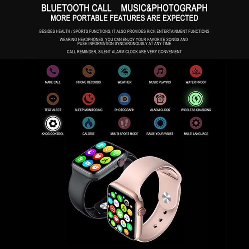 Lykry Smart Watch FK99Plus NEW IWO Square Screen Bluetooth Call IP67 Waterproof Long Standby Heart Rate Blood Pressure Monitoring Fitness Tracker 1.75inch