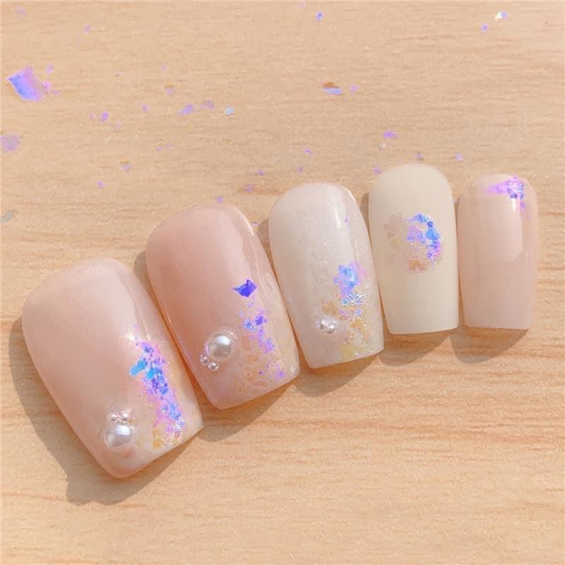 Nhũ khổng tước ánh màu bắt mắt mix mẫu Nail xinh MaiAnhNails