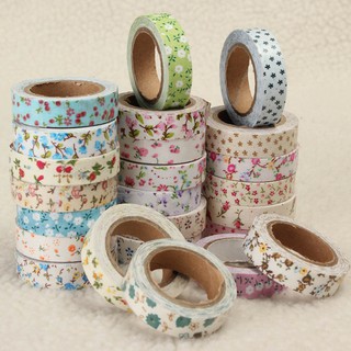 Washi tape 8m x 1.5cm -Băng dính Washi tape chủ đề hoa cỏ
