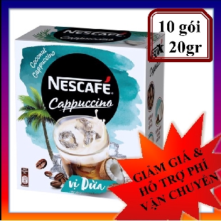 Cà phê hòa tan NESCAFE Cappuccino Vị Dừa (Hộp 10 gói x 20g)