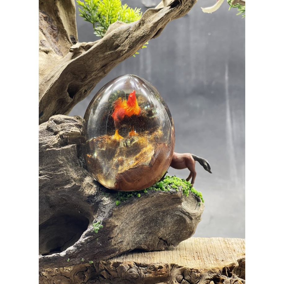 Trứng khủng long resin linh vật con Gà