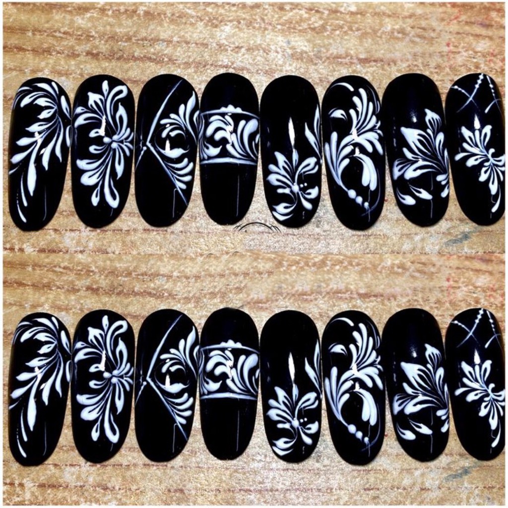 Gel vẽ đen, trắng Fengshangmei chính hãng - gel vẽ nổi chất đậm đặc chuyên dụng cho dân làm móng (lẻ hũ)