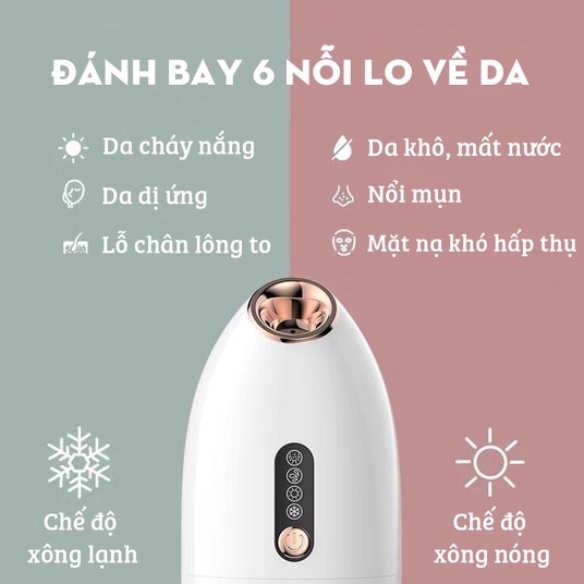 Máy xông hơi da mặt nóng lạnh z16 - Máy phun sương tạo ẩm nano Se khít lỗ chân lông Dưỡng ẩm da Máy xông tinh dầu