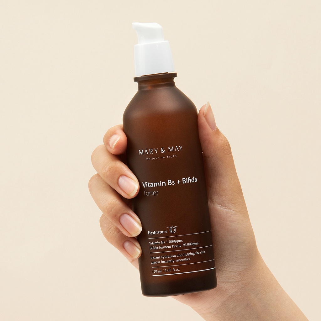 Nước Cân Bằng Phục Hồi, Dưỡng Ẩm Mary&May Vitamine B5 + Bifida Toner 120ml