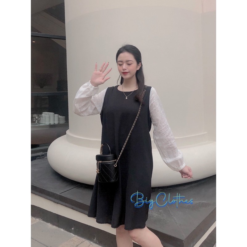 Đầm váy bigsize BigClothes thiết kế tay bồng ren dáng công sở BC021