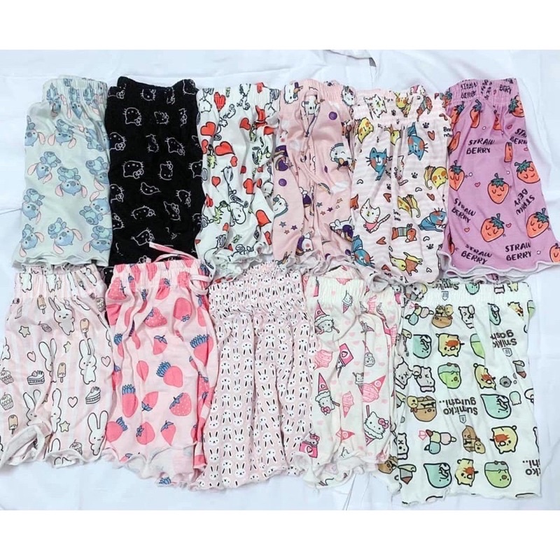 Quần Short thun xòe nhiều hoạ tiết cạp chun, Quần ngủ vải cotton mịn mát co giãn - Thảo la shop | BigBuy360 - bigbuy360.vn