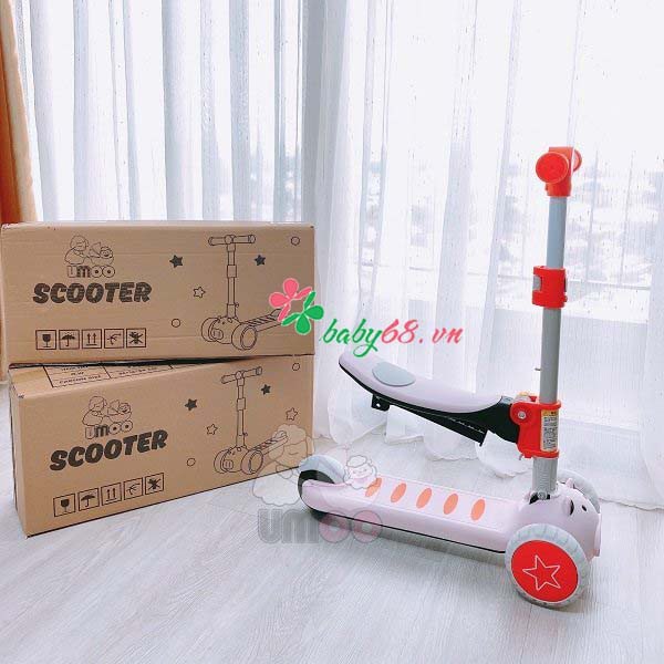 Xe trượt Scooter Umoo 2 trong 1 kiêm chòi chân