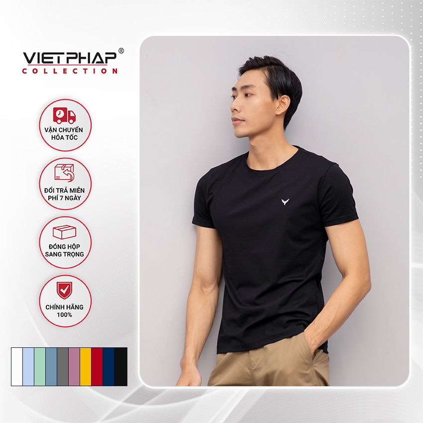 Áo Thun T-shirt Nam Tay Ngắn Cao Cấp 503 Việt Pháp. Vải Cotton 4 Chiều Ôm Body Trẻ Trung, Thấm Hút Mồ Hôi, Siêu Mát