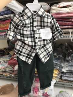 🌈🌈🌈 Áo sơ Mi sọc QC cho bé