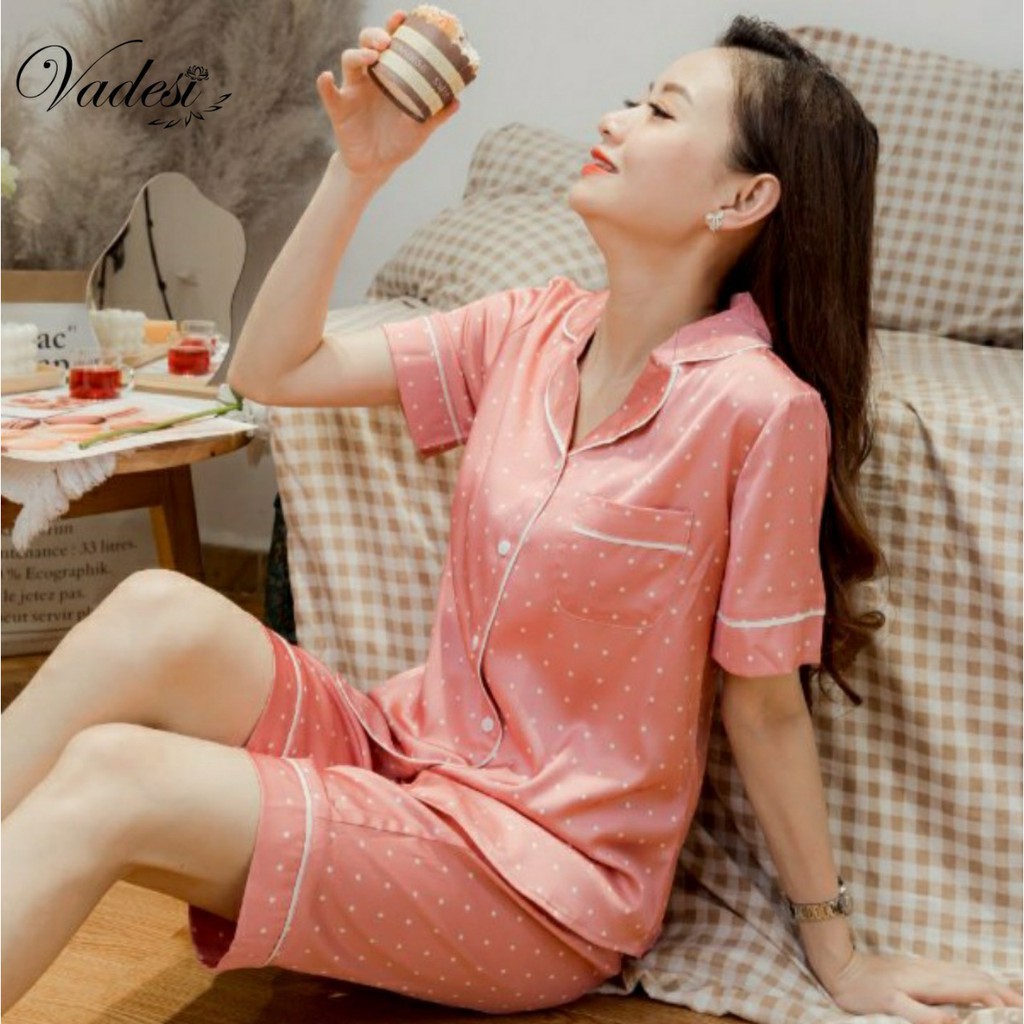 Bộ Pijama Quần Lửng Áo Cộc Đồ Ngủ Nữ Lụa Cao Cấp Mặc Nhà Họa Tiết Đẹp Thoáng Nhẹ - Mát Mềm - LN01