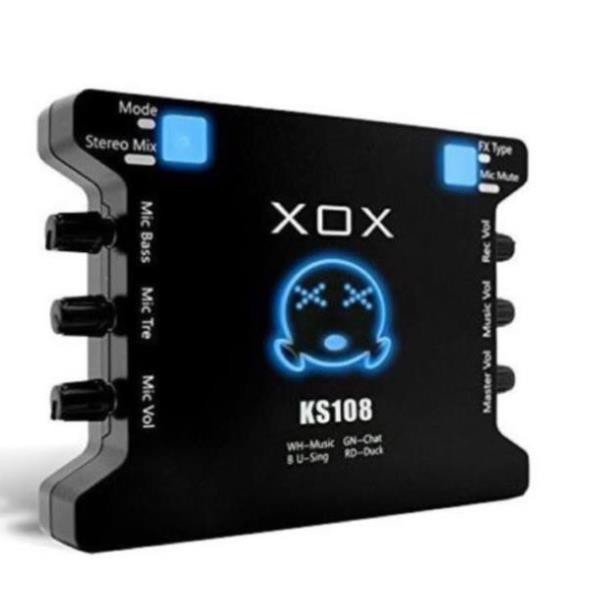 Soundcard XOX KS108 cho micro thu âm, sound card hát karaoke hát live stream âm thanh tuyệt đỉnh