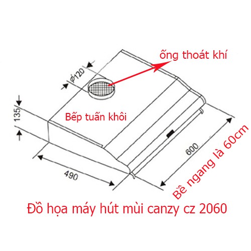 [Mã ELHAMS5 giảm 6% đơn 300K] Máy hút mùi Canzy CZ 2060i-60cm-inox