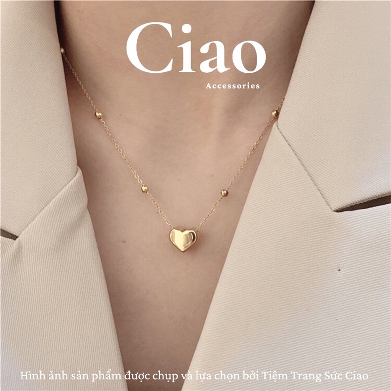 Dây chuyền/ Vòng cổ titan không gỉ thiết kế hình tim tinh tế đơn giản Grainne Ciao