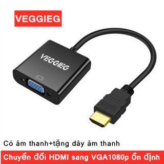 VEGGIEG Cáp Chuyển Đổi Tín Hiệu HDMI To VGA - Hỗ trợ Full HD 1080P - Bảo hành 12 tháng