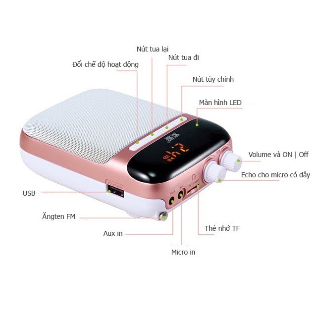 Loa trợ giảng không dây SOAIY S-708 - Máy trợ giảng không dây SOAIY S-708 (UHF)