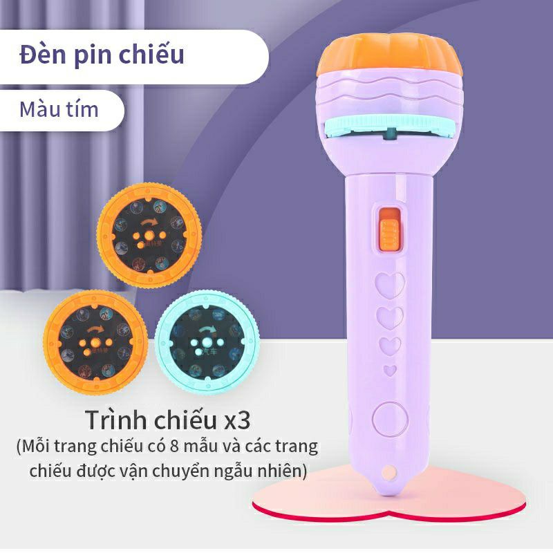 Đèn pin chiếu hình cho bé 24 động vật ngộ nghĩnh, giúp bé học phát triển trí não sớm