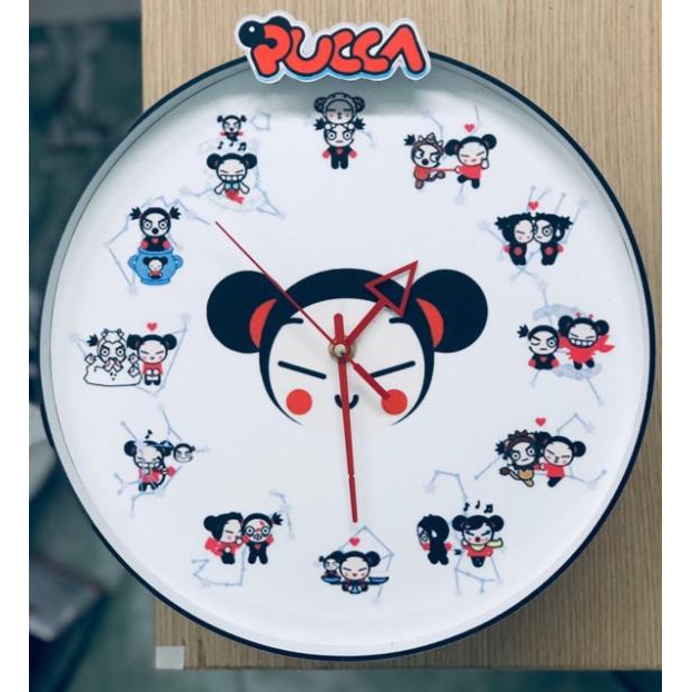 Đồng hồ treo tường cho bé - nhân vật hoạt hình Pucca