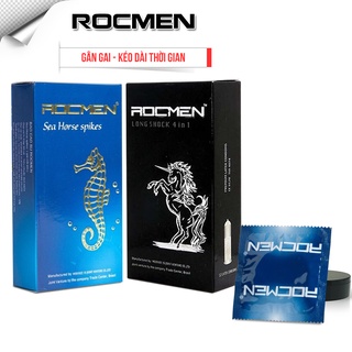 [Combo 2 Hộp] Bao Cao Su ROCMEN Xanh - BCS ROCMEN Đen. Bcs Gân Gai Nhiều, Kéo Dài Thời Gian Yêu, Cảm Giác Thăng Hoa.