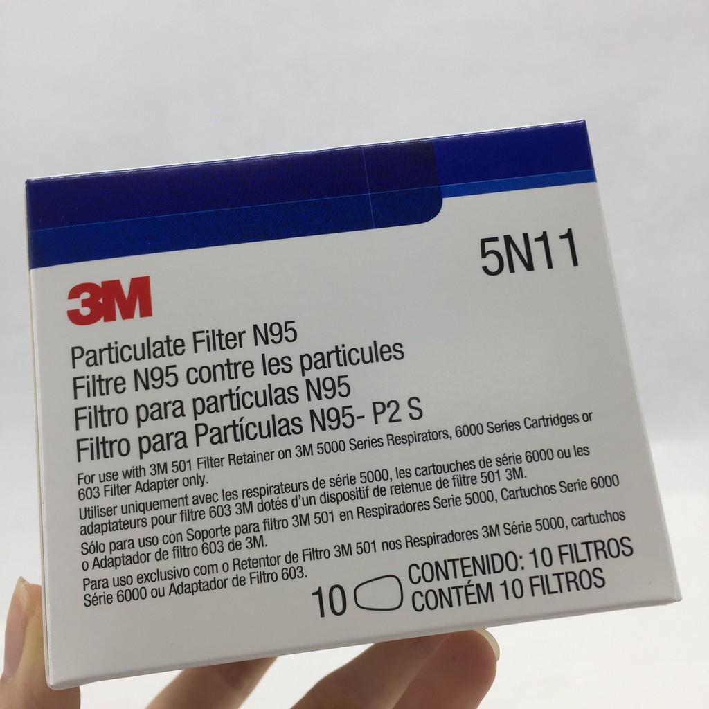 [Hàng chính hãng] Tấm lọc bụi 3M 5N11 lọc bụi nhỏ đến 0,3µm, dùng cho phin lọc 3M 6001, 3M 6003, mặt nạ 3M 6200