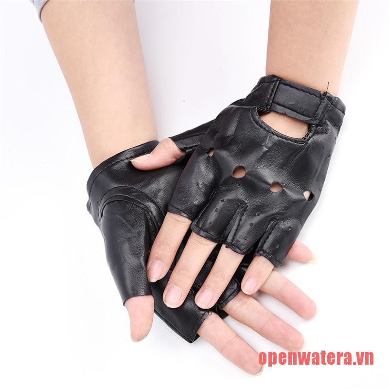 Găng tay da Pu hở ngón cho nam nữ khi lái xe chất lượng cao