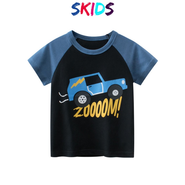 Áo bé trai cộc tay thun cotton thời trang cho trẻ em mùa hè hàn quốc SKIDS