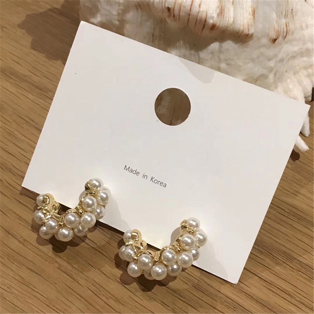 Đôi khuyên tai kiểu dáng hình học phong cách Vintage Hàn Quốc tạo hình bán cầu tiện dụng