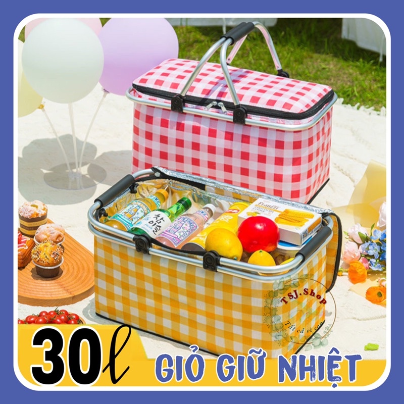 Giỏ giữ nhiệt đựng đồ thực phẩm dã ngoại 30l