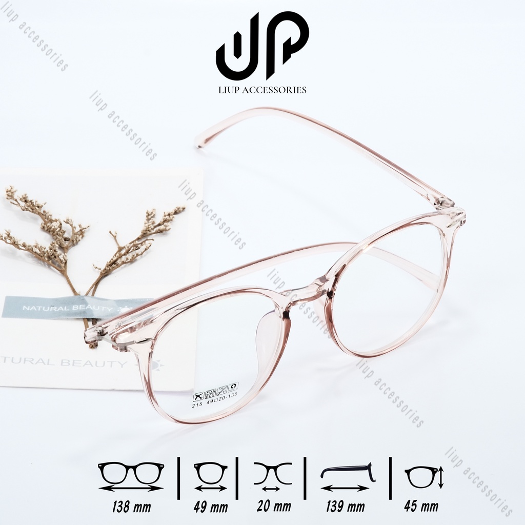 Gọng kính cận nam nữ mắt tròn nhựa dẻo Liupeyewear 215 nhiều màu dễ đeo chống gãy
