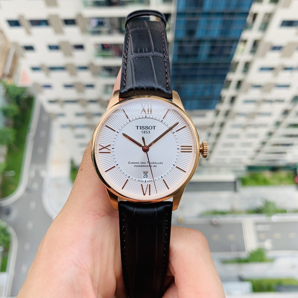 Đồng hồ nam chính hãng Tissot Chemins Rose T099.407.36.037.00 - máy cơ tự động - kính Sapphire