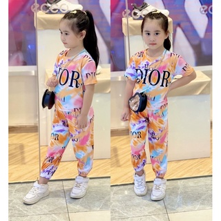 Combo bộ quần dài áo tay ngắn bé gái
