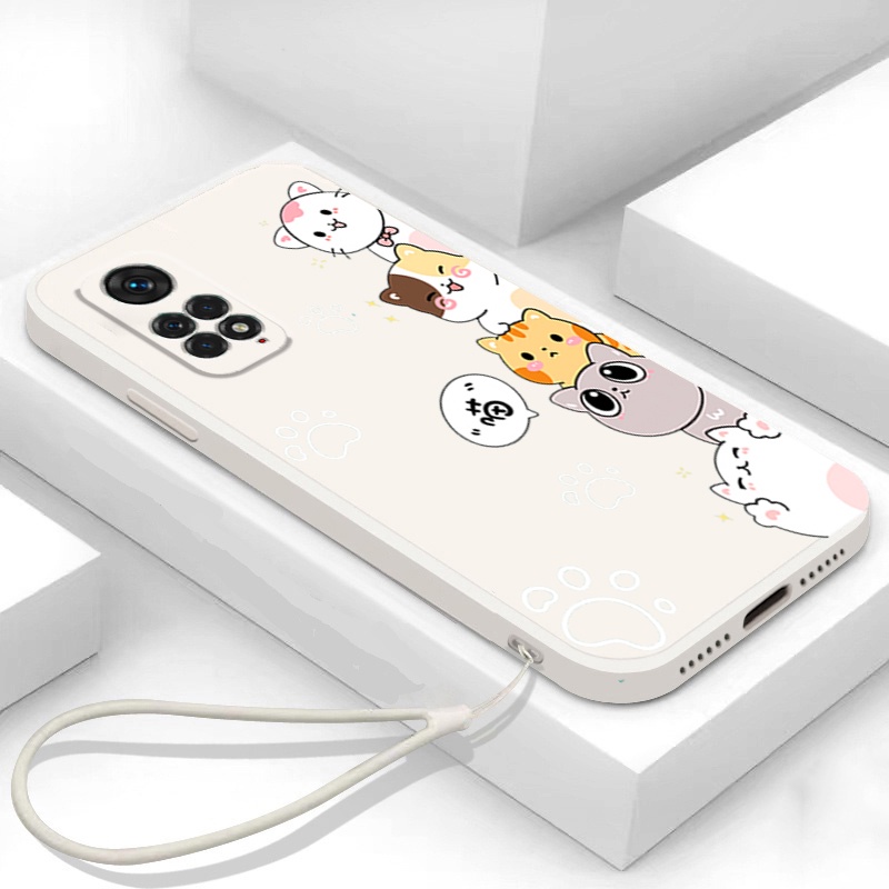 Ốp lưng redmi note 11 4g xiaomi redmi note 11s redmi note 11 pro 5g Ốp Điện Thoại Silicon Mềm In Hình Mèo Cho redmi note 11 4g xiaomi redmi note 11s redmi note 11 pro 5g DZMM01 viền vuông cute
