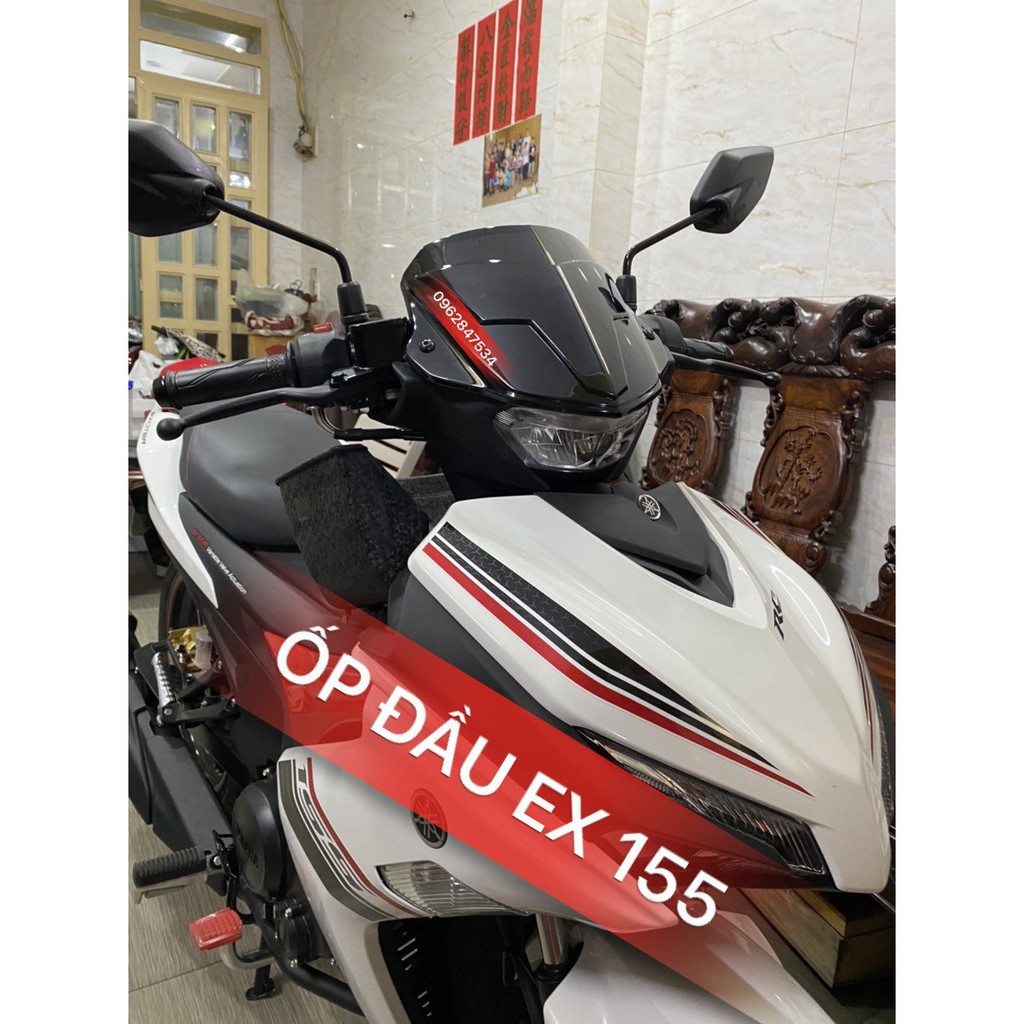 Ốp đầu  cho exciter 155vva - mão ex 155 - chắn gió ex155 màu đen bóng mẩu V1 - dochoixemay
