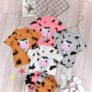 HOT TREND đồ bộ bò sữa chất cotton mềm mại cho bé trai và gái
