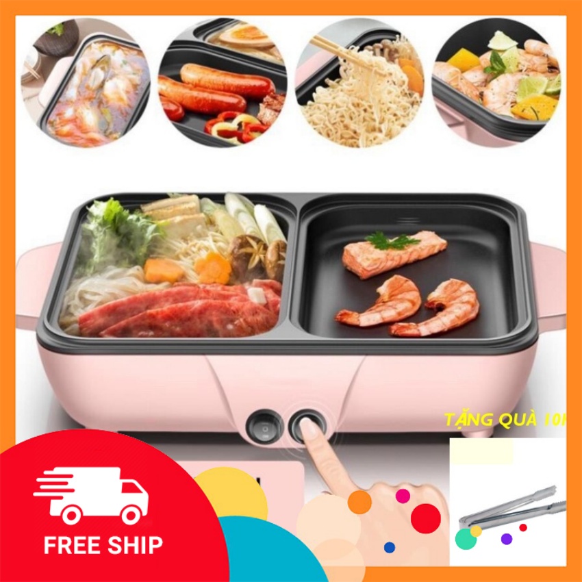 Nồi Lẩu Nướng Bếp Lẩu Nướng Hàn Quốc Siêu tiện lợi 2 trong 1, vừa lẩu, vừa nướng.