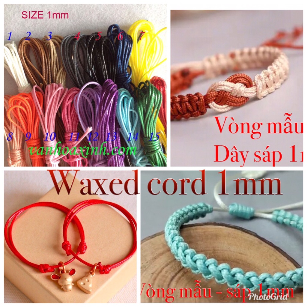 🌷🌼  Waxed cord dây sáp 1mm cói Hàn Quốc