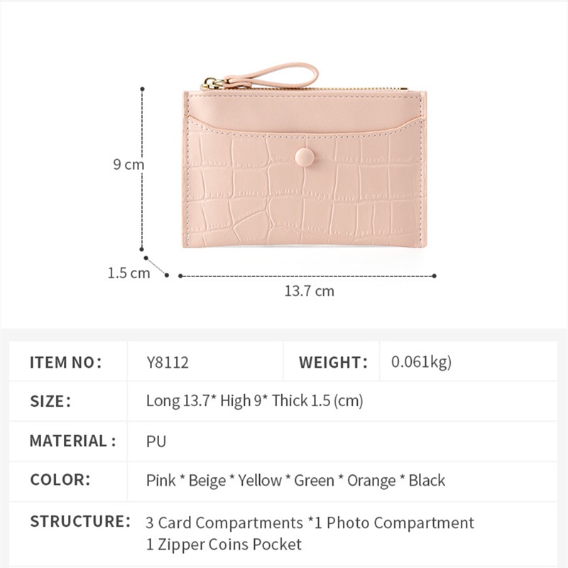 Ví đựng thẻ PIERRE LOUES có khóa kéo dễ thương cho nữ