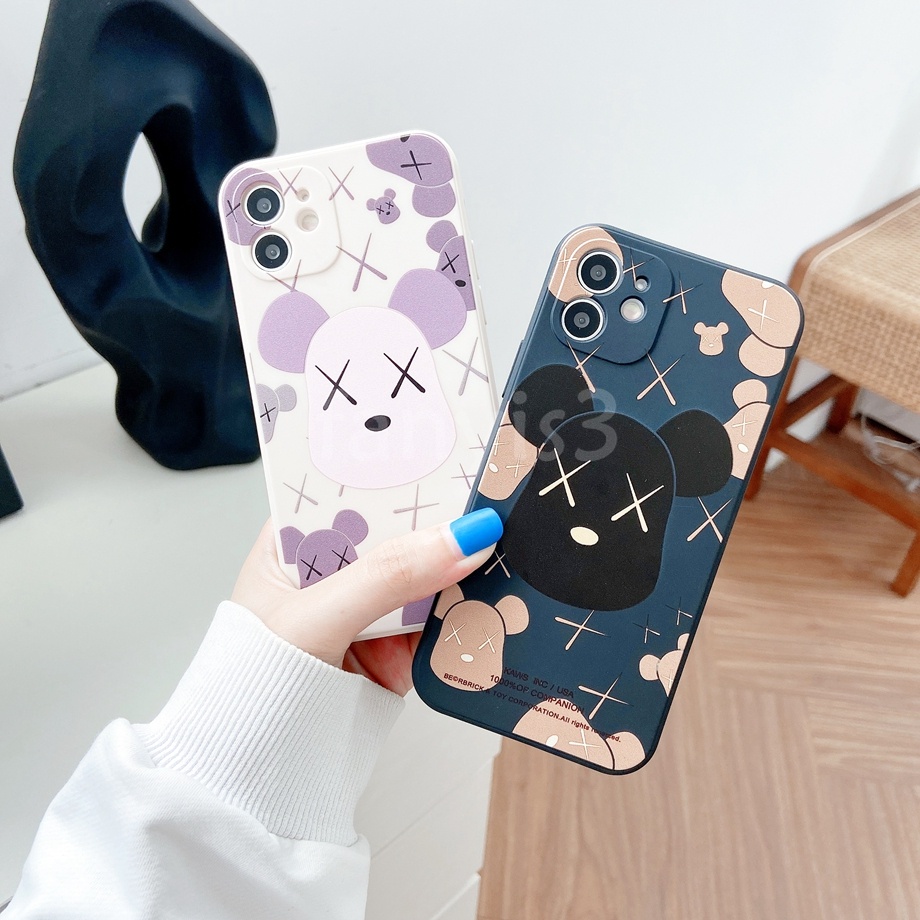 🌈Ready Stock🌸iPhone 12 11 Pro Max 7 8 6 6s Plus Xs Max XR X 12 Mini Se 2020 Fashion Brand Violent Bear Phone Case All-inclusive Silicone Soft Protective Cover