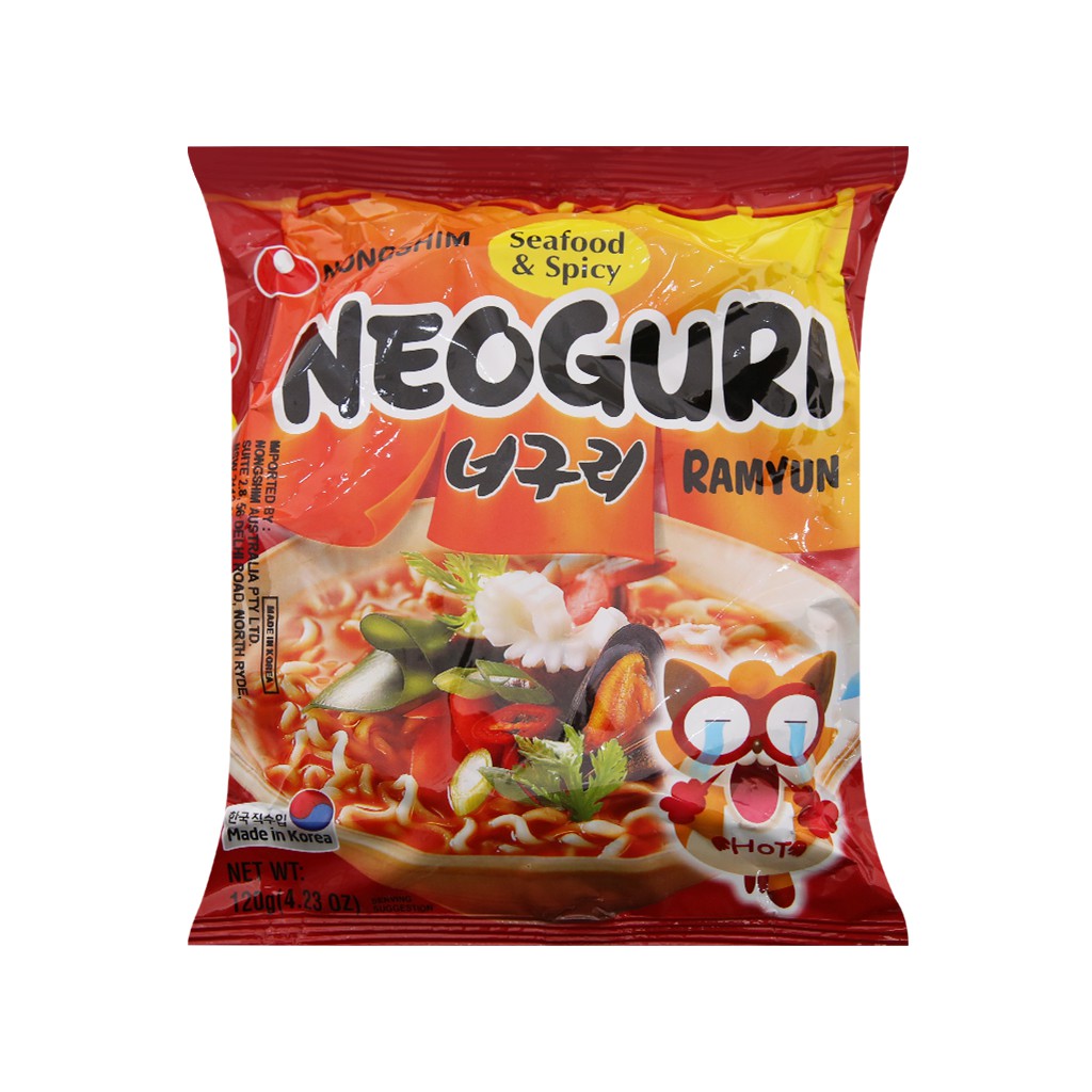 Mì Neoguri khô, nước vị hải sản cay Nongshim Hàn Quốc gói 137g