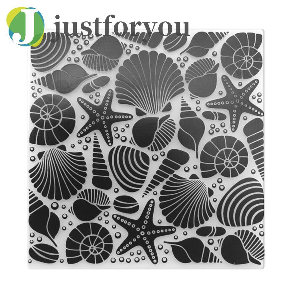 Justforyou2 Conch Shell Print DIY Scrapbook Plastic Embossing Template Folder Stencil