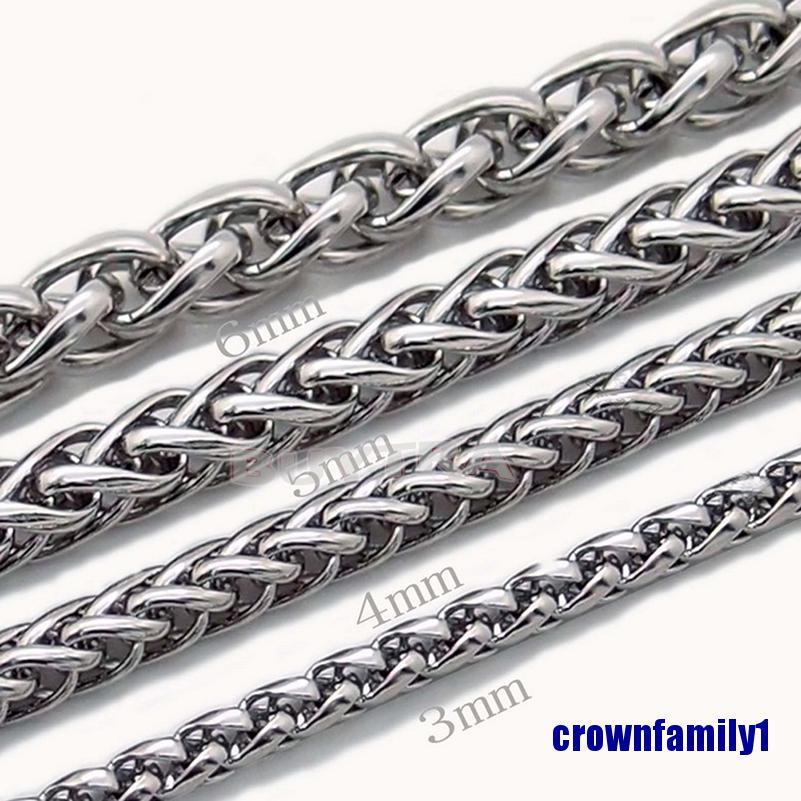 Vòng cổ Thép Không Gỉ Mạ Bạc 1 Cái 3 / 4 / 5 / 6mm